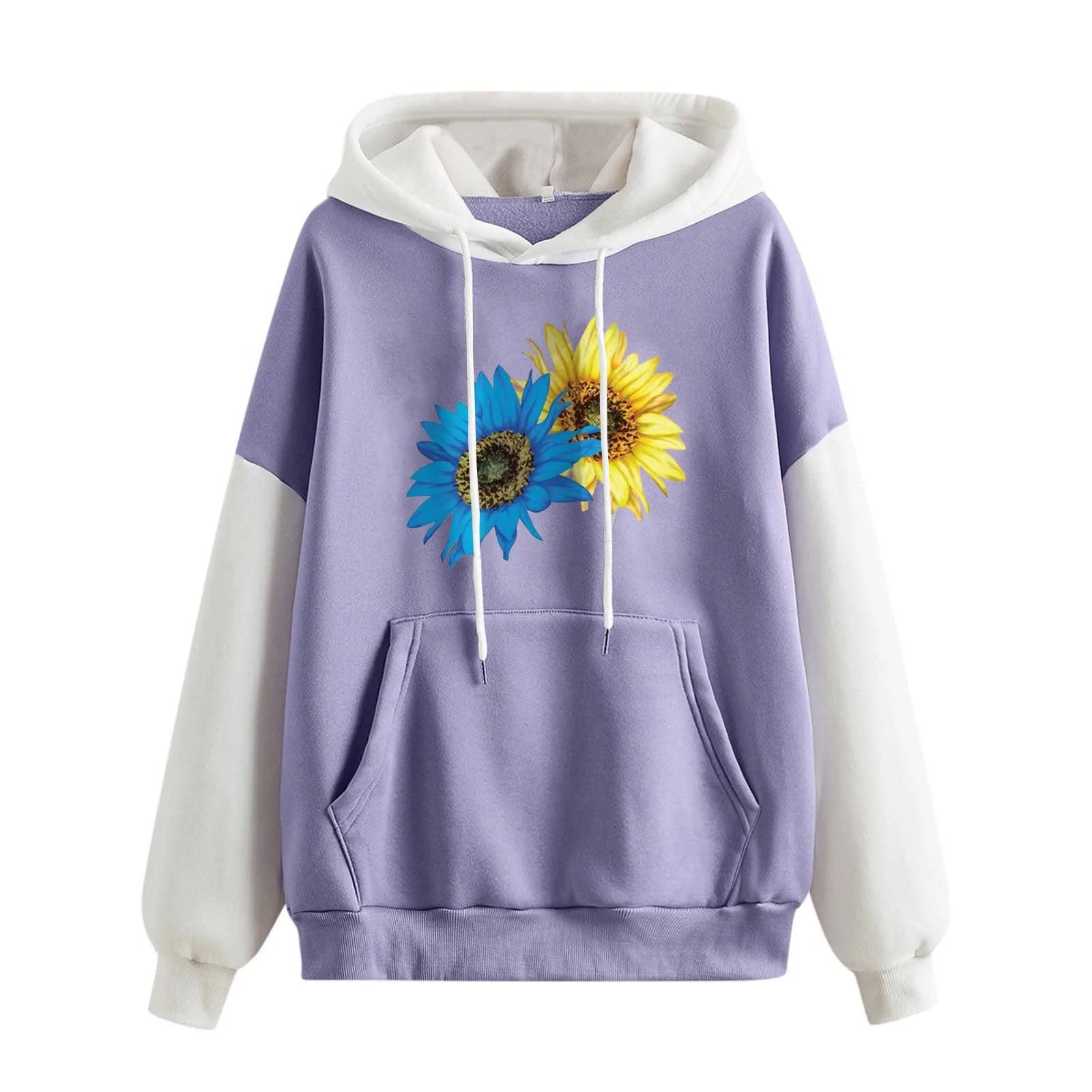 

Women's Long Sleeve Everyday Print Sweatshirt Long Sweatshirt Hooded Drawstring Sweatshirt Zip Sweatshirt Women Sweatshirt Top