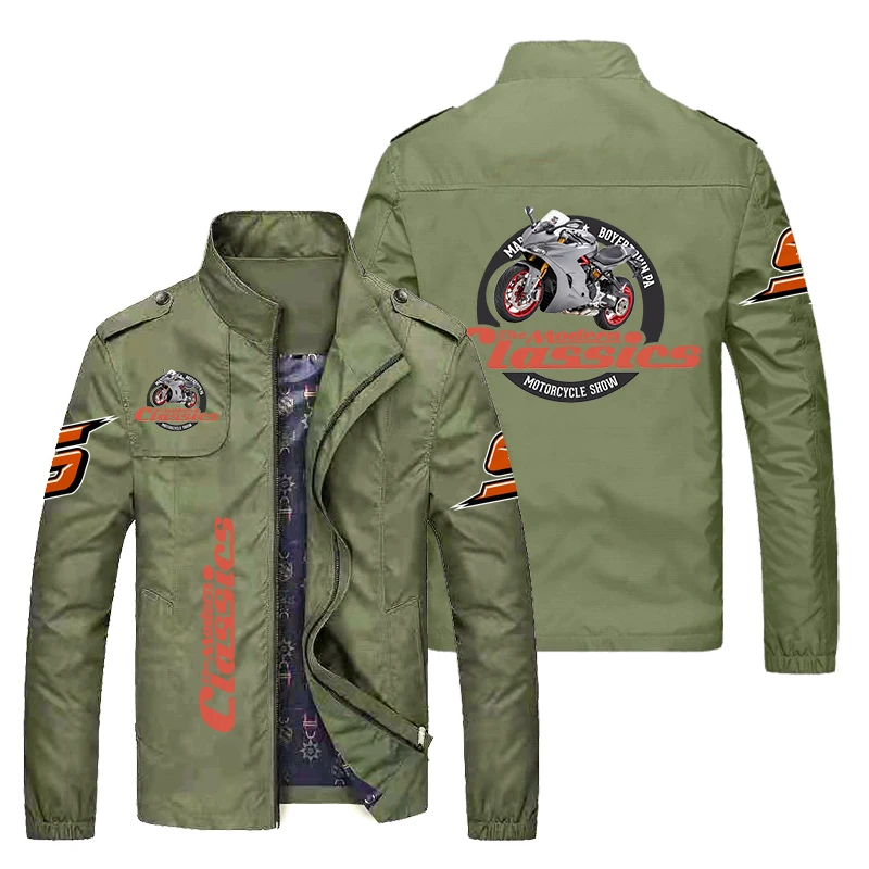 

2022 New Spring and Autumn Men's Printed Jacket Harajuku Cardigan Leather Shirt Men's Stand Collar Motorcycle Top