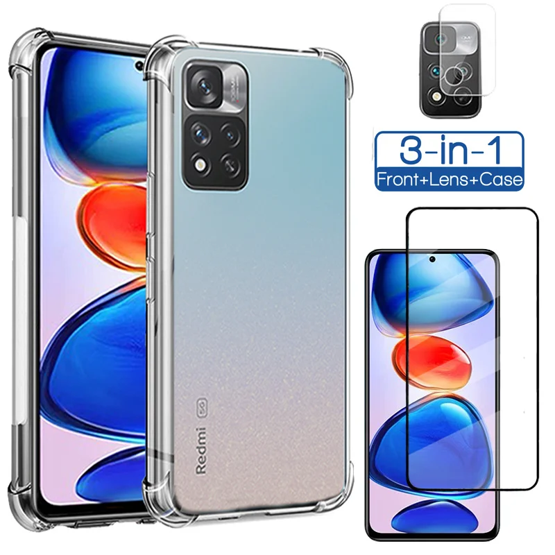 

Transparent Phone Case For Redmi Note 11S 5G Silicone Case & Glass Xiaomi Redmi Note 10 11 Pro Phone Cover Redmi Note 11 Pro+ 5G