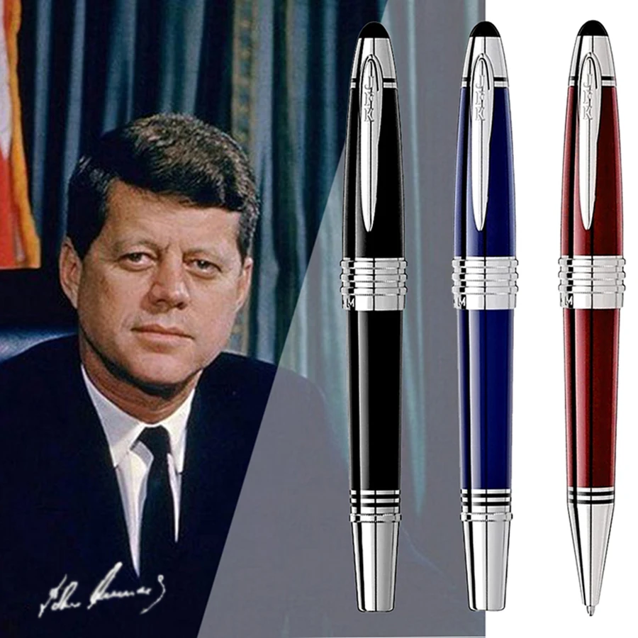 

YAMALANG MB Pen John F. Kennedy Luxury Dark Blue Metal Fountain Rollerball Ballpoint Pen JFK Monte Stationery With Serial Number