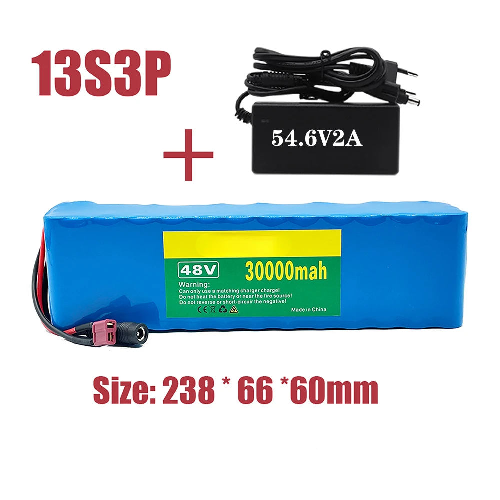 

2022ithium ion battery 48v 30Ah 1000w 13S3P Lithium ion Battery Pack For 54.6v E-bike Electric bicycle Scooter with BMS+charger