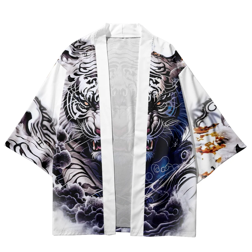 Халат-кимоно для мужчин и женщин хаори с японским тигровым принтом традиционный