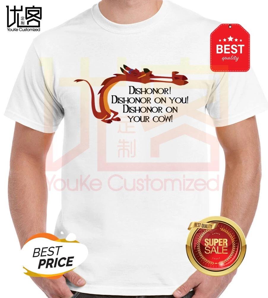 

Dishonor! T-Shirt Mulan T-Shirt men's women's 100% cotton short sleeves tops tee printed Crewneck casual t-shirt
