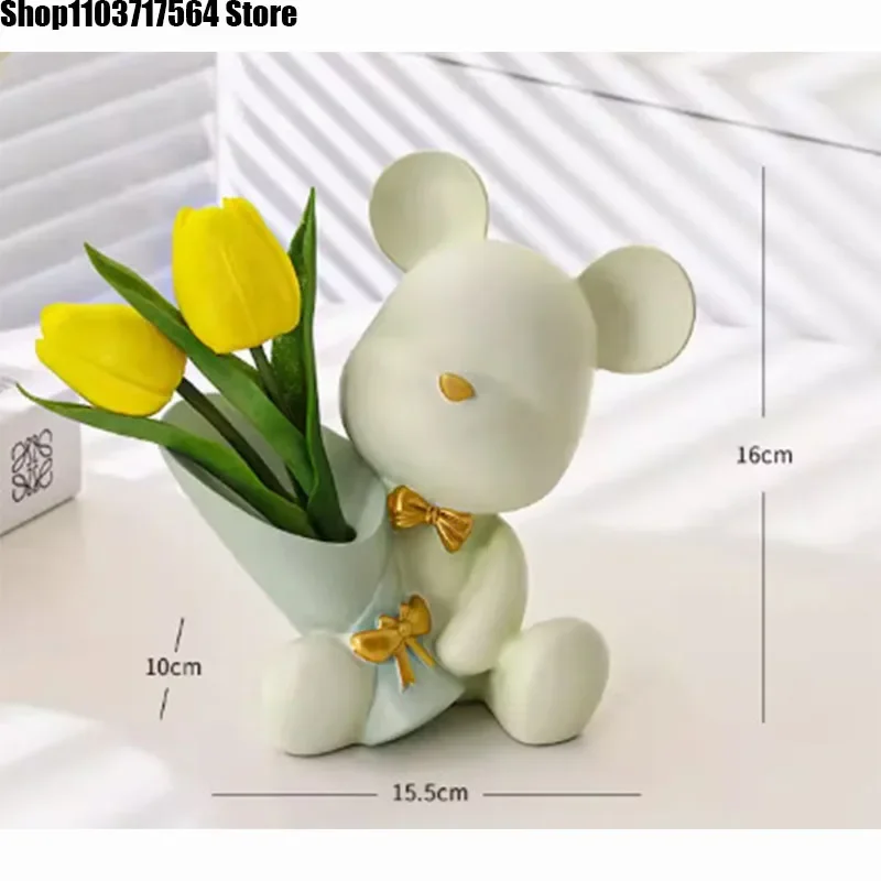 Креативный букет агрессивного медведя Настольная кухонная утварь кремовый