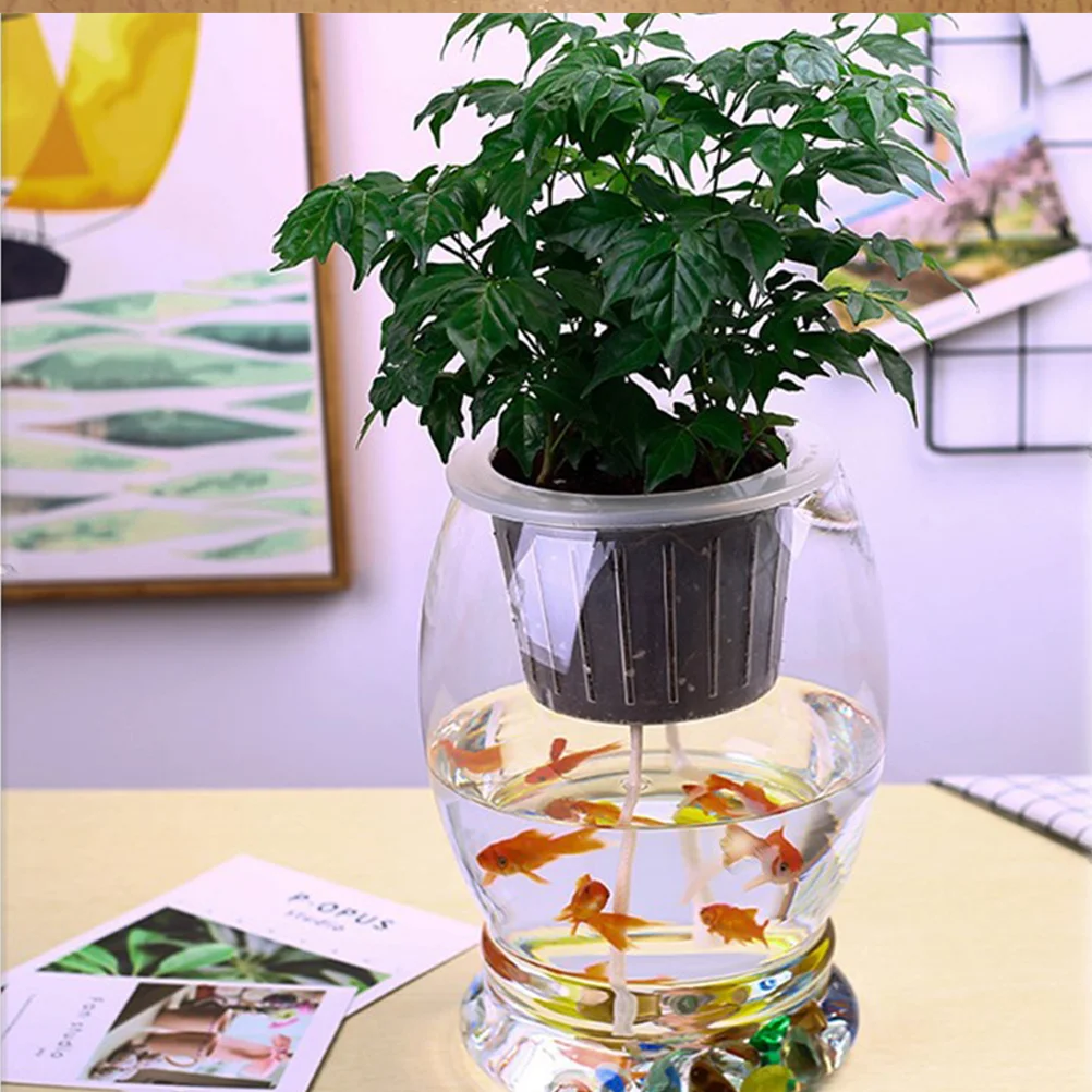 

Bulk Vacation Purple Flower Pot Auto Drip Irrigation Waterer Cotton Hydroponic Rope Self-watering