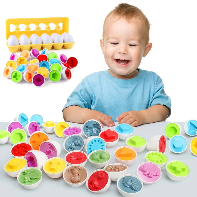 Mixed Shape Tools Smart Eggs 3D Jigsaw Puzzle Games Montessori Learning Education Math Toys With Box For Children Boys Baby