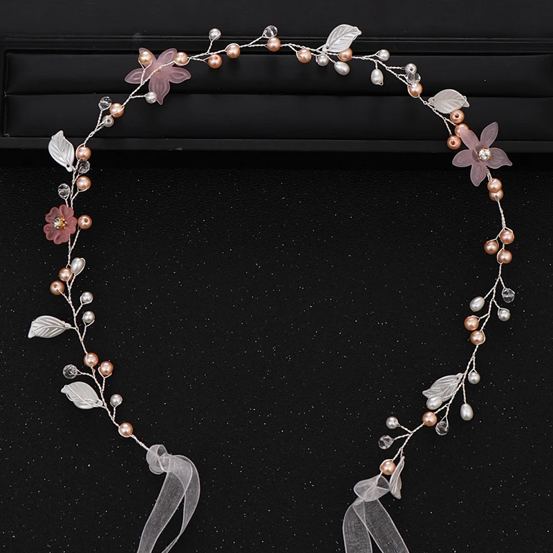 

New Wedding Hair Accessories Bride Pearl Head Band Gold Head Band Bride Flower Hair Accessories Princess Head Band Handmade Gift