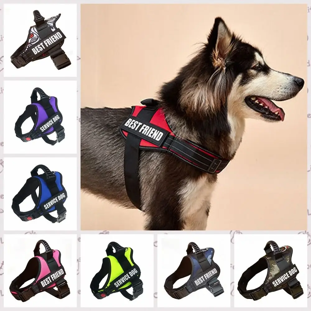 

Регулируемая шлейка для собак, прочный светоотражающий нагрудный ремень с ручкой для собак, дышащий жилет для щенков, тренировочный жилет