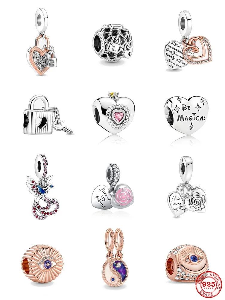 Подвеска из серебра 925 пробы в форме сердца и висячего замка подвески с двойным