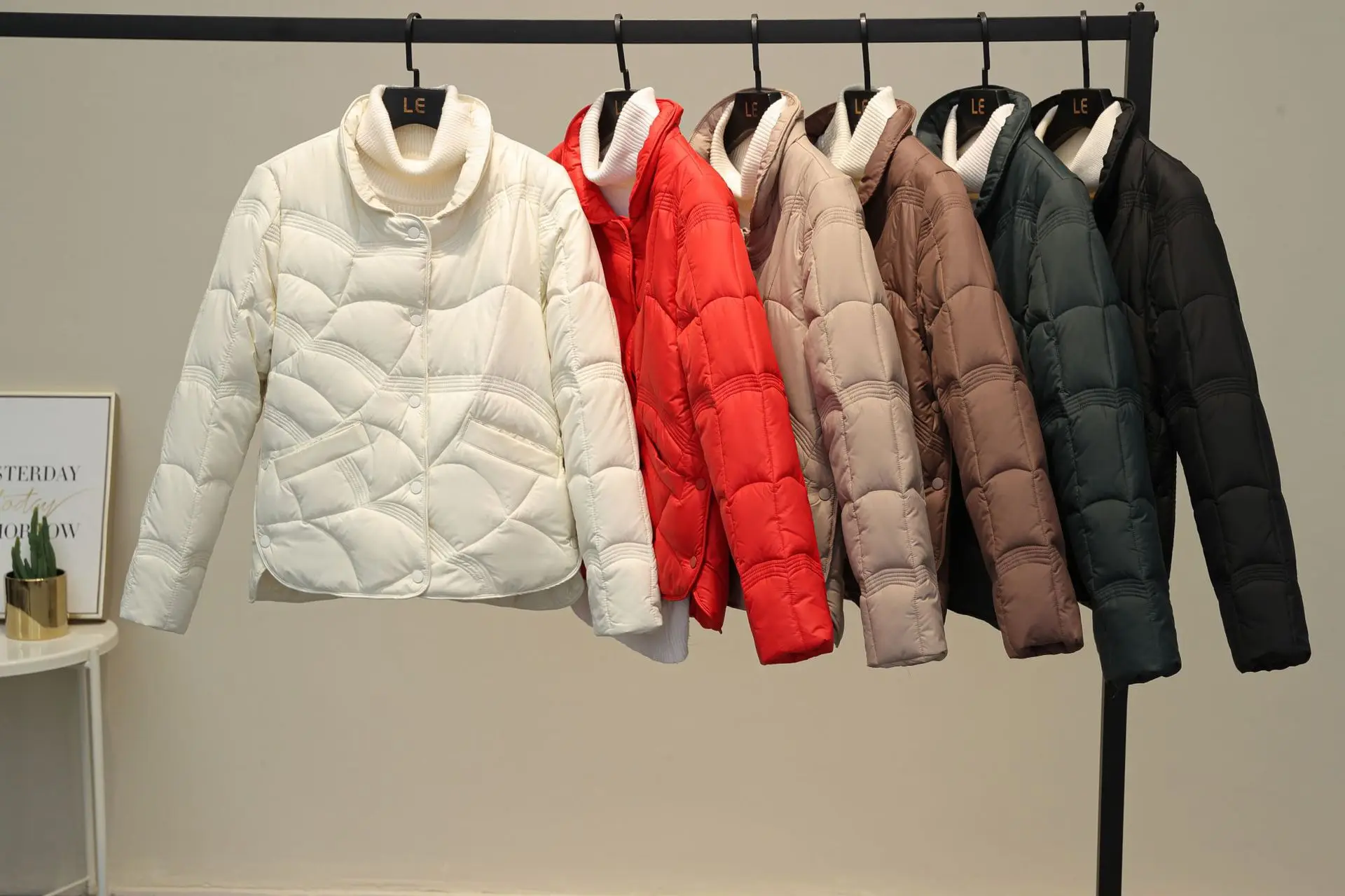 Parkas Women Short Stand Collar Lightweight down Jacket New Thin Fashion Cotton-Padded Jacket Winter Coat Women