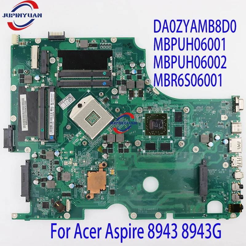 

DA0ZYAMB8D0 MBPUH06001 MBPUH06002 MBR6S06001 HD5850 4 шт. материнская плата с портом RAMs для Acer Aspire 8943 8943G