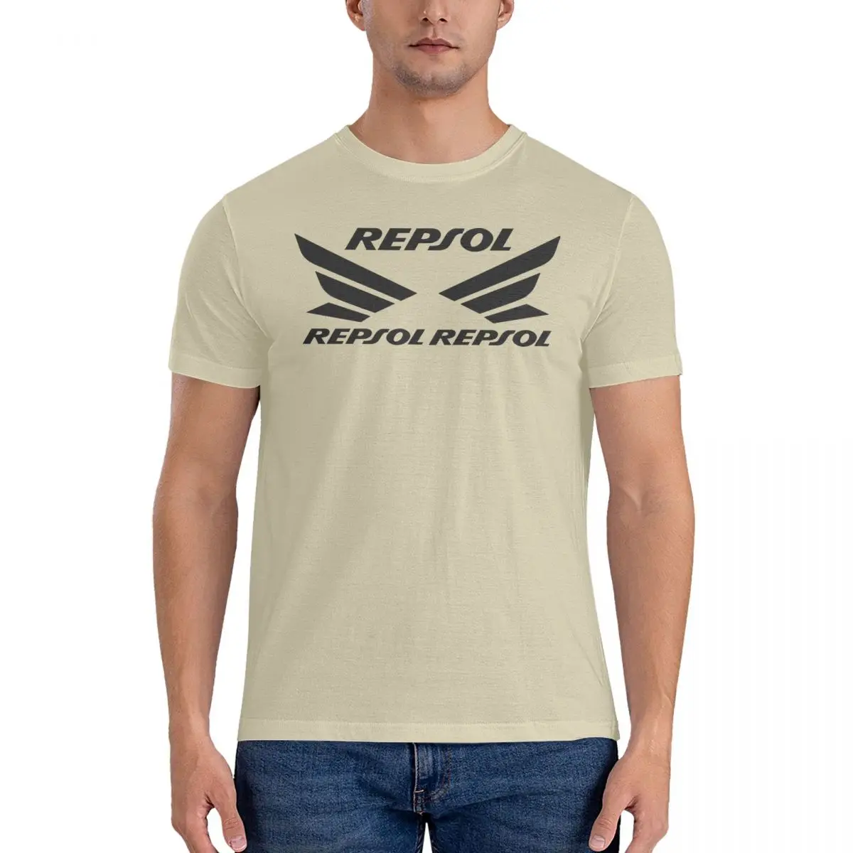 Мужская футболка оригинальные хлопковые футболки с коротким рукавом репсол
