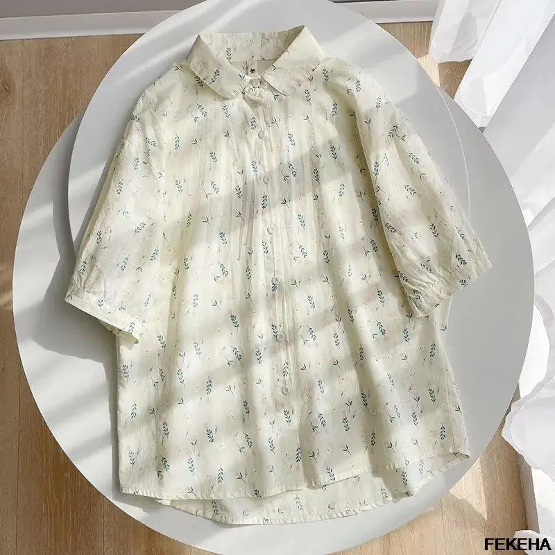 

Летние женские рубашки с мультяшным принтом, блузки с коротким рукавом, женские топы, женская одежда