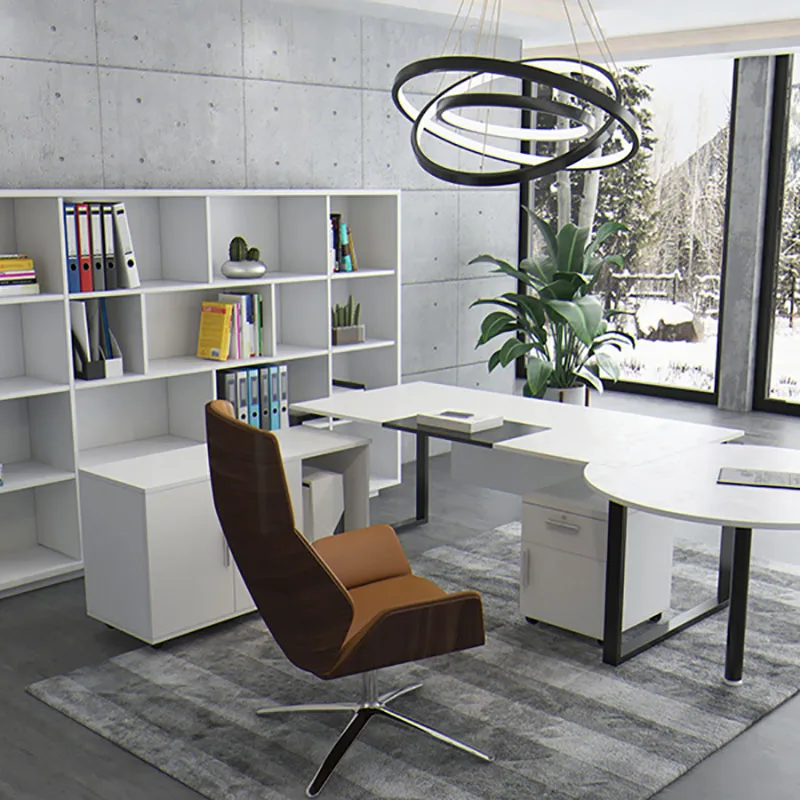 Стол директорский белый современный письменный стол для студентов офисная