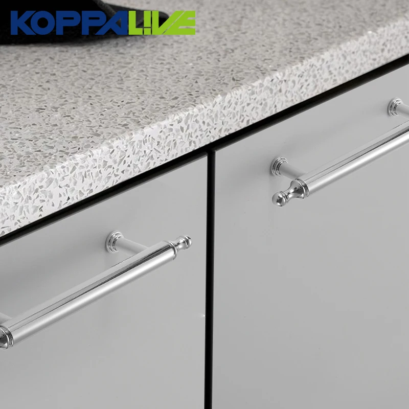 KOPPALIVE Solid Brass Furniture Handles Vintage Long Pulls Kitchen Cabinet Cupboard Wardrobe Shoe Box Drawer Ball Knobs Chrome |