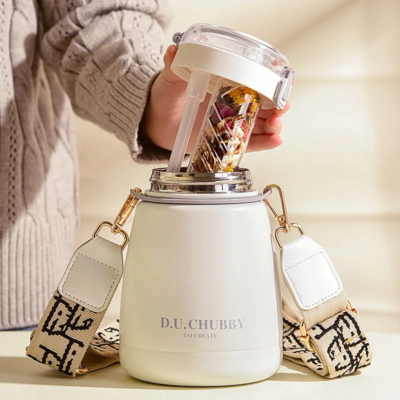 

Изоляционная чашка, женская простая Большая вместительная чашка для воды, высококлассная Милая кружка для студентов из соломы и Красной се...