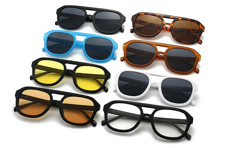 

Солнцезащитные очки в винтажном стиле UV400 женские, овальные брендовые дизайнерские солнечные очки с двойным мостиком, Квадратные ретро