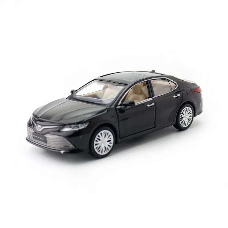 

Diecast Metal Toy Vehicle Car Model 1:34 Scale Toyota Camry Pull Back Sound & Light Educational Collection Gift Doors Openable