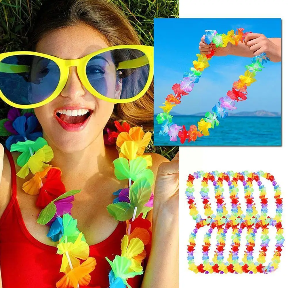 

10pcs Hawaiian Artificial Flowers Party Decoration Party Wall Summer Wreath Outdoor Tropical Christmas Door Beach Decoratio Y6B9