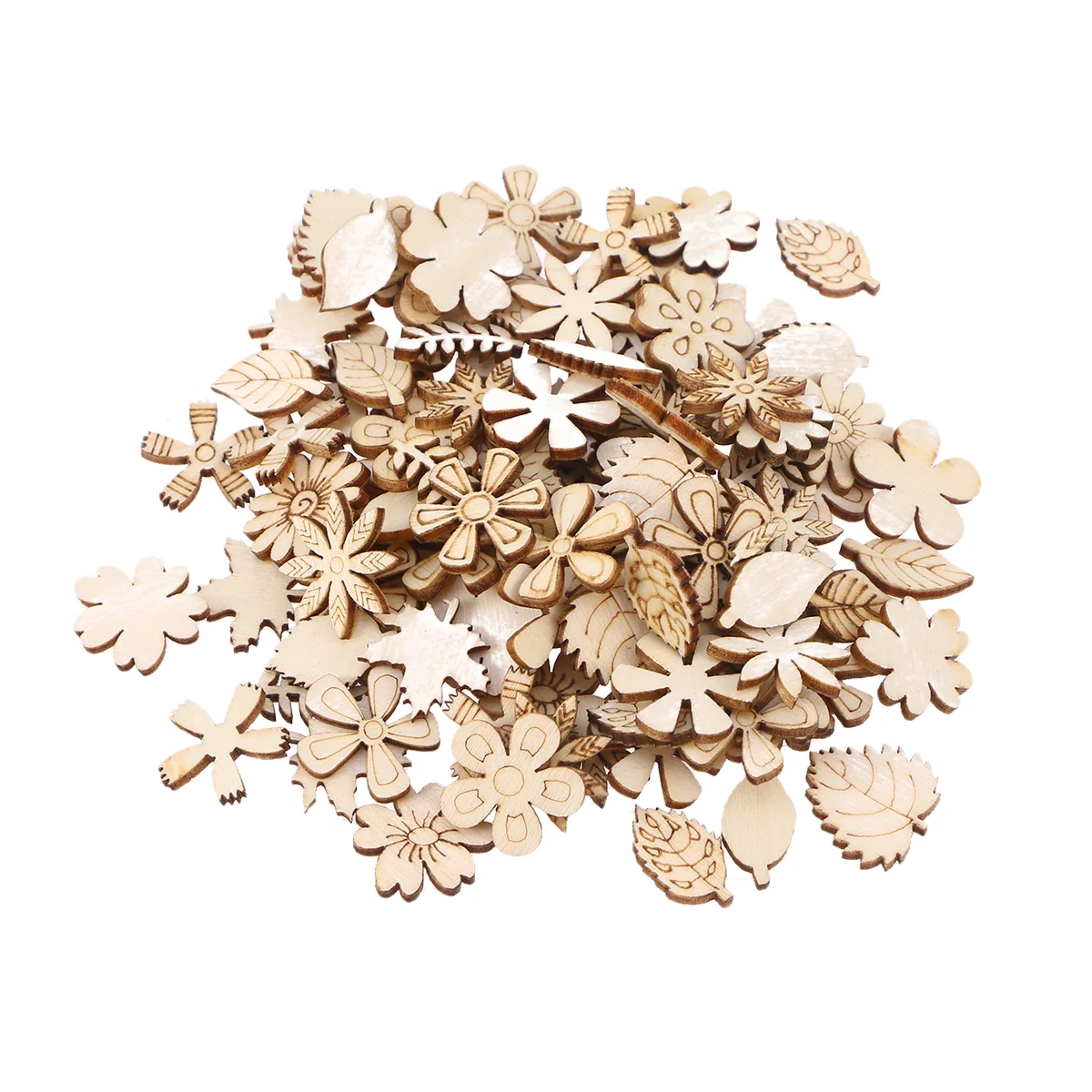

Wooden Slice Wood Crafts Craft Embellishments Diy Dercoration School Wedding Home Scrapbooking Cutout Natural Leaves Flower