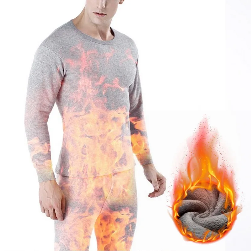 

Super-thick Thermal Johns Ropa For Fleece Pajamas Man Set Warm Termica Underwear Tops Set Winter Long Cotton Underwear Thermos
