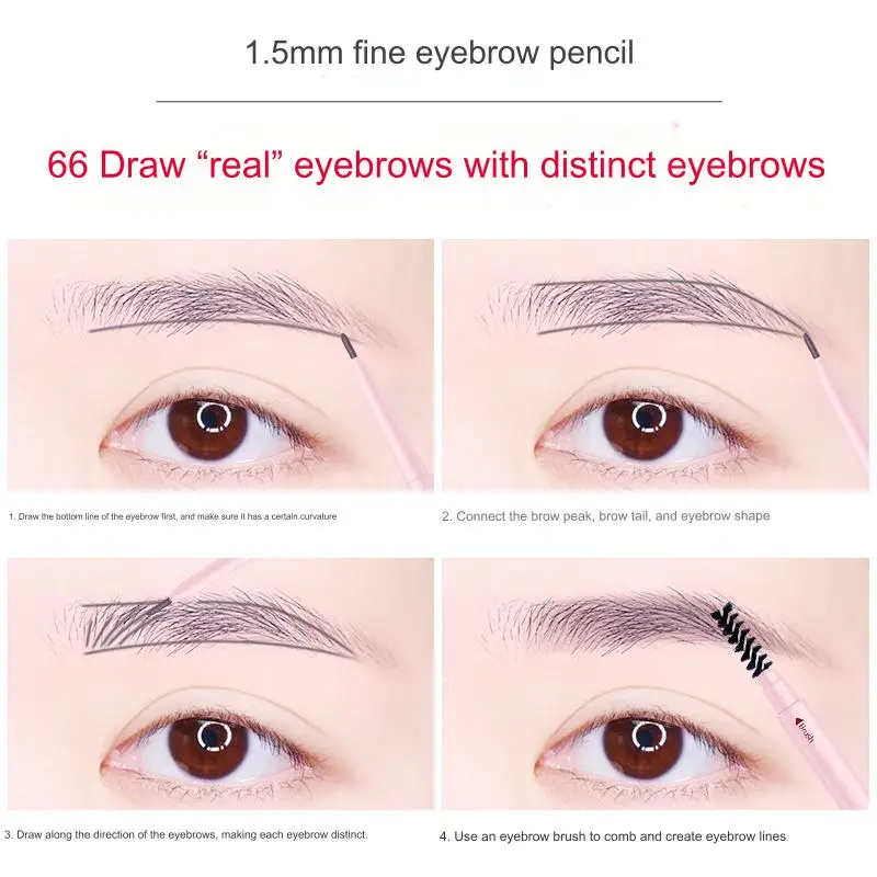 6-цветный двусторонний карандаш для бровей KiT водостойкий макияж долговечный не