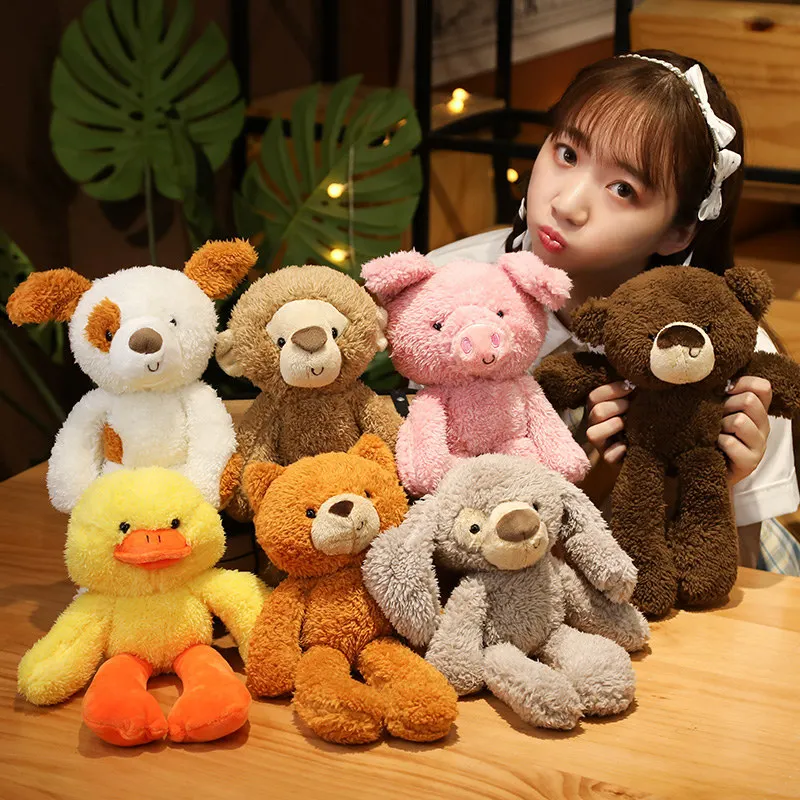 

30cm Cute Duck Monkey Puppy Teddy Bear Pig Plush Toy Soft Stuffed Animals Doll Baby Appease Doll Girls Kids Birthday Xmas Gift