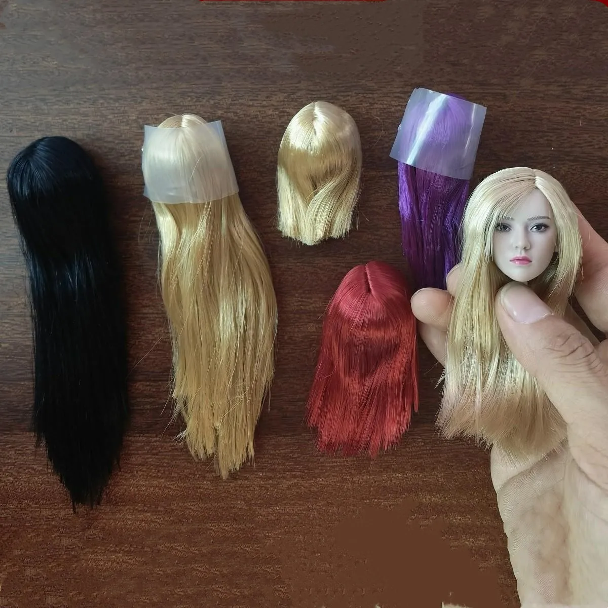 

Head Sculpt Wigs Hair Long Straight Curly hair1/6 Scale Female Soldier Fit Ymtoys Gactoys 12in PHAction Figure Head Model