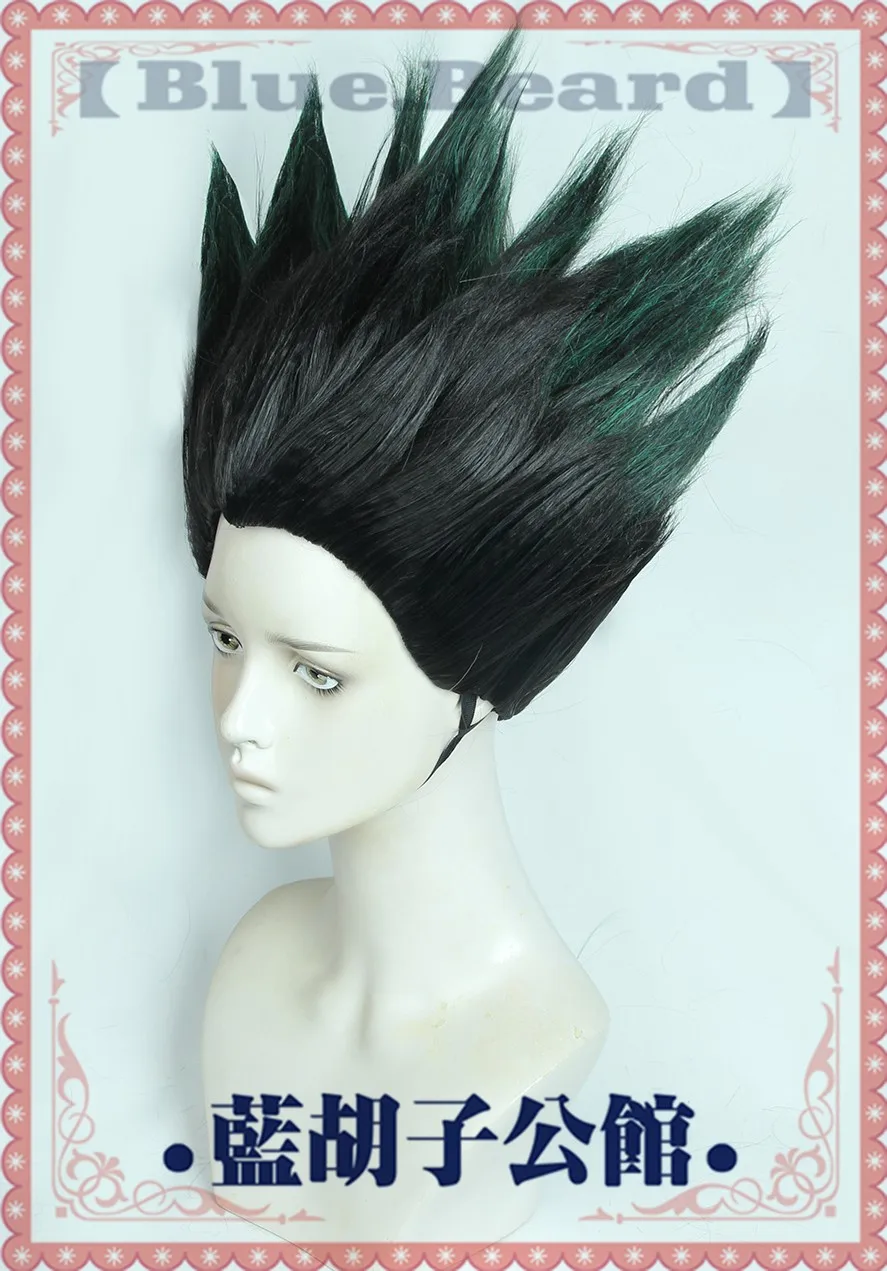 Аниме Hunter X Gon Freecss черный градиентный зеленый Косплей Короткие термостойкие