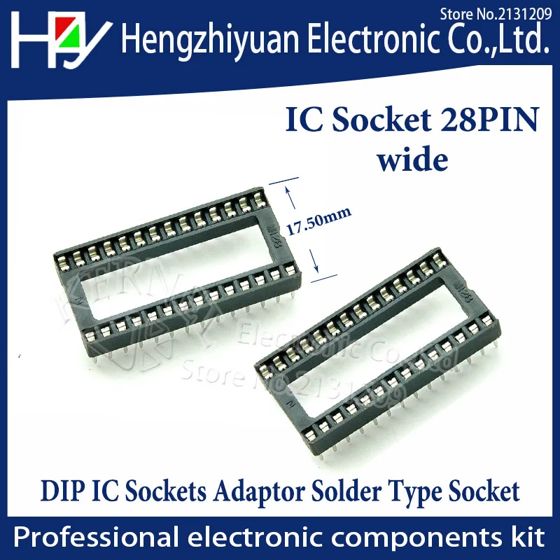 

Hzy wide 28 pin Sockets 28 pin wide 10PCS 2.54mm Through Hole Stamped pin Open Frame ,Pitch Through Hole Dip Socket Connectors