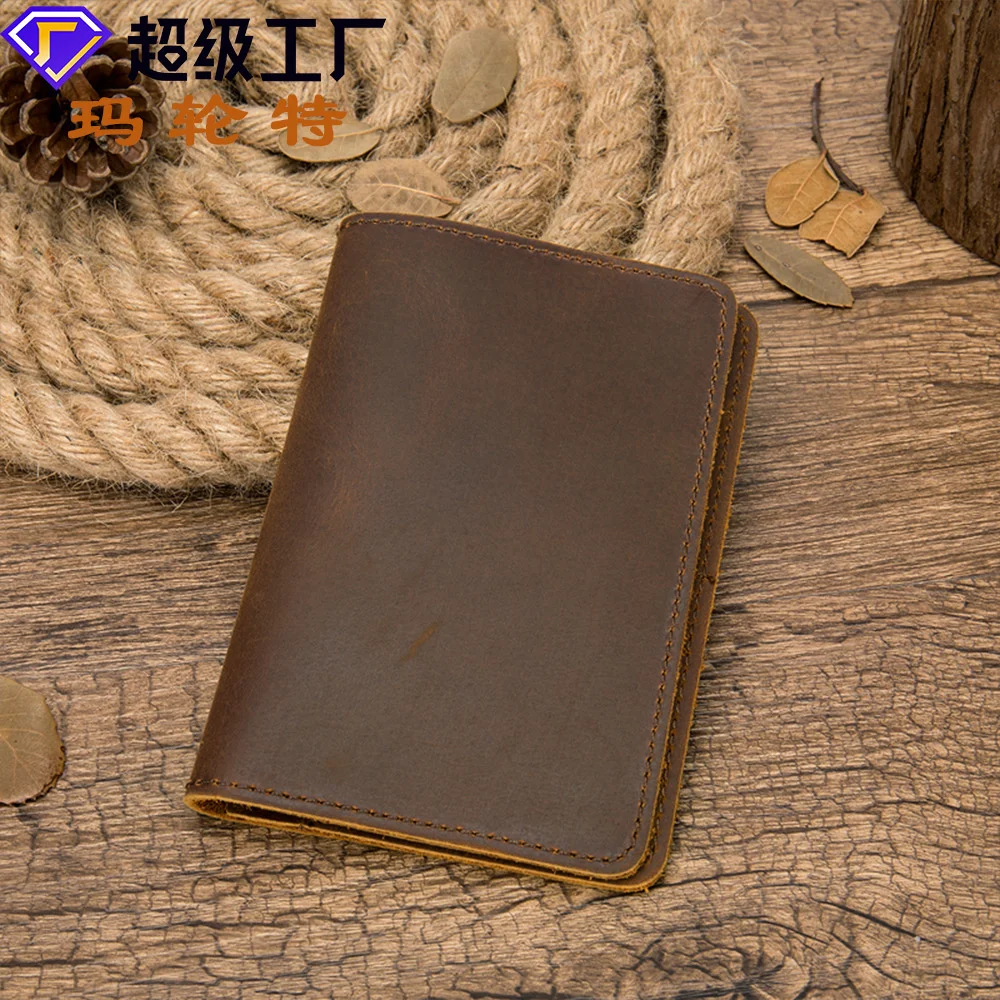 

Maronite 2023 новый модный мужской кошелек без молнии верхний слой коровья кожа короткий