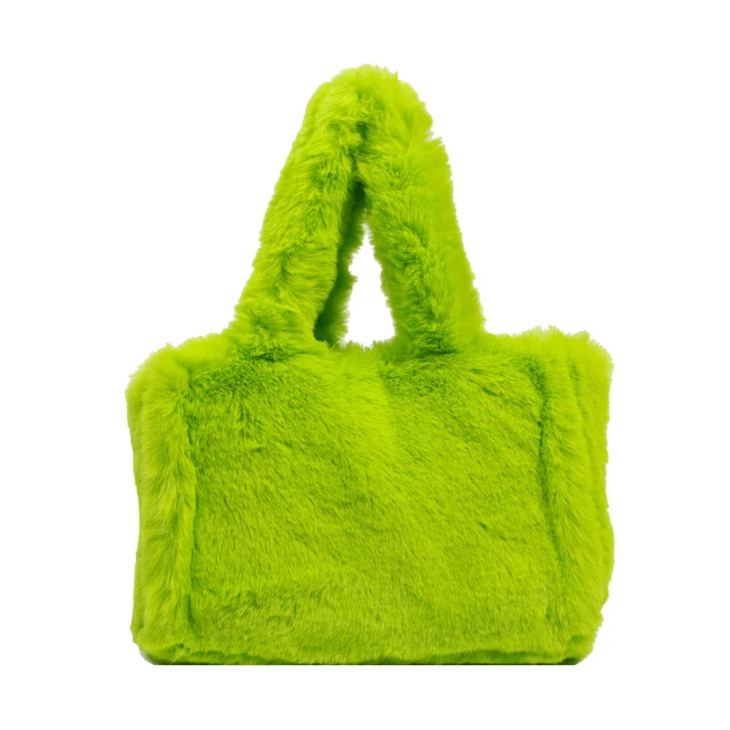 

The Tote Bag Luxury Brands Faux Fur Soft Shopper Purse Plush Retro Large Capacity Handbags Simple Designer Handbag Bolsa
