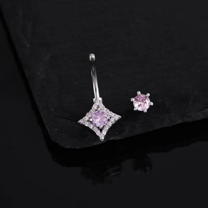 Фото ㉻ Кольца для пирсинга пупка Star Zircon в стиле Y2K для девушек, украшения для тела, модные украшения для пирсинга пупка для женщин, подарок №4