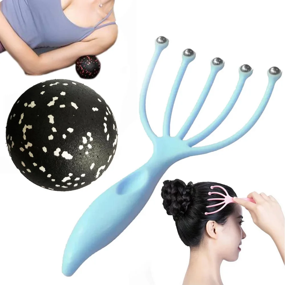

Claw Relax Massager Steel Ball Massager Hair Held Scalp Neck Stress Relief Massage Release Head Physician Massager ball