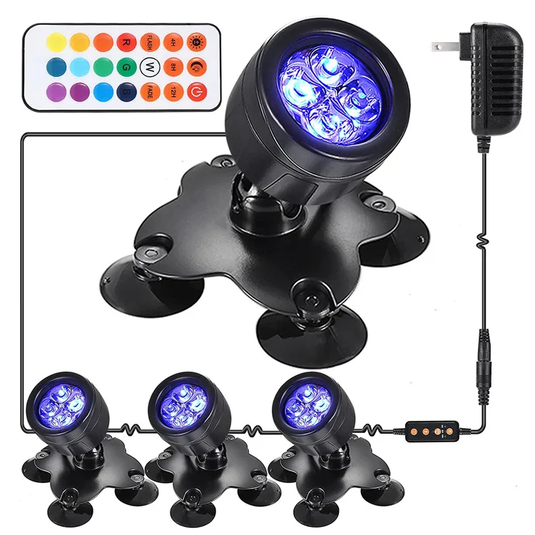 RGB Swimming Pool Lights Submersible Pond  IP68 Waterproof Underwater Aquarium Spotlights 36 LED Garden Landscape Lawn Light images - 6