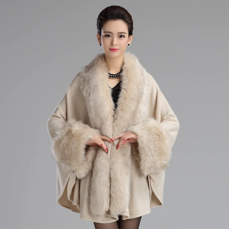 Fall/Winter fashion new loose oversized fur shawl coat
