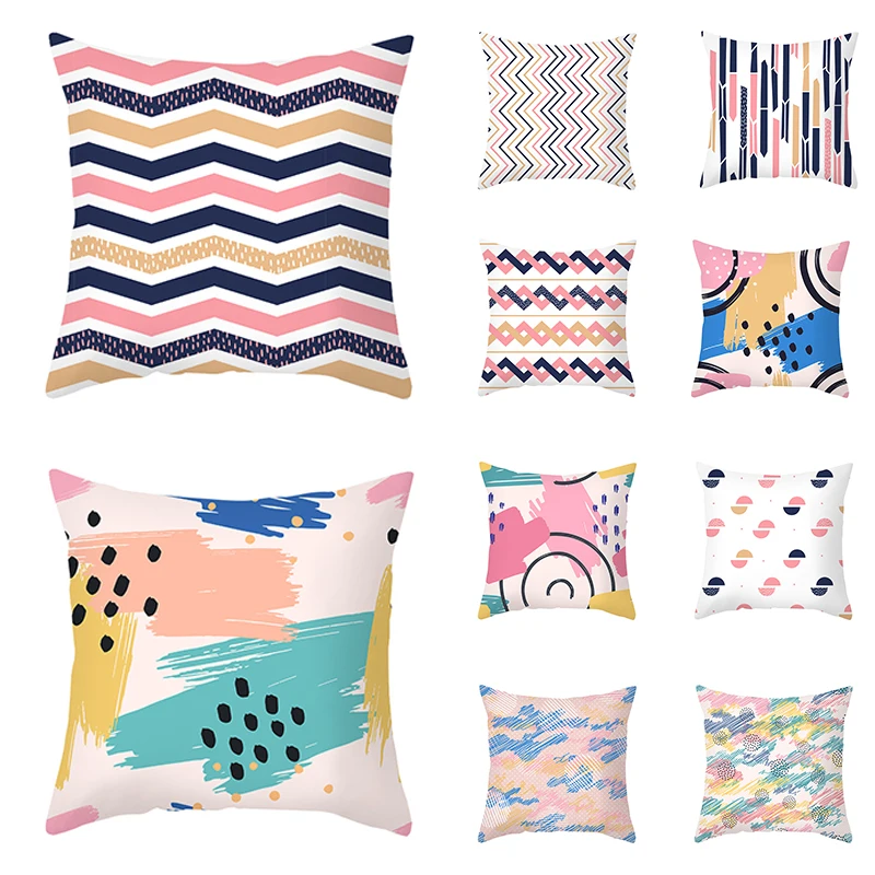 

Geometric Printed Pillowslip Pillow Case Cushion Cover Throw Pillows Cover Car Decor High-quality Home Supplies 45*45cm