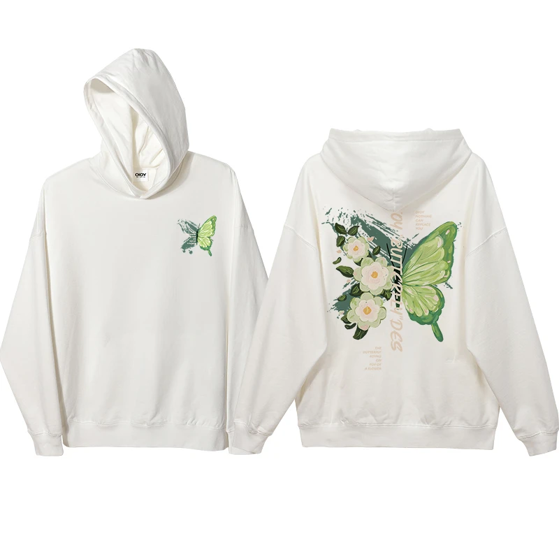 Женский белый свитер Mu Xi новинка весны 2024 Свободный Топ с принтом бабочки куртка