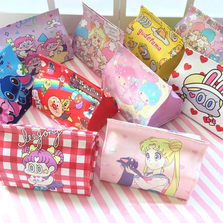 

Kawaii Melody Stitch Sailor PU Tissue Box Twin Star Luna Car Tissue Container Desktop Home Living Room Decoration Anime Gift