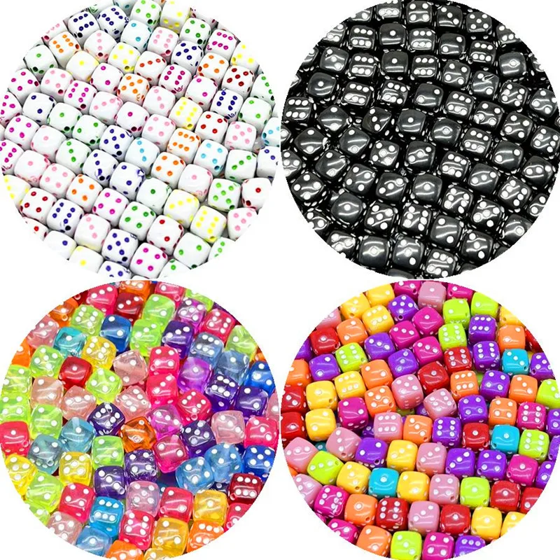 

30pcs 8mm Dice Beads Square Shape Acrylic Spacer Beads For Jewelry Making DIY Charms Bracelet Necklace Accessories