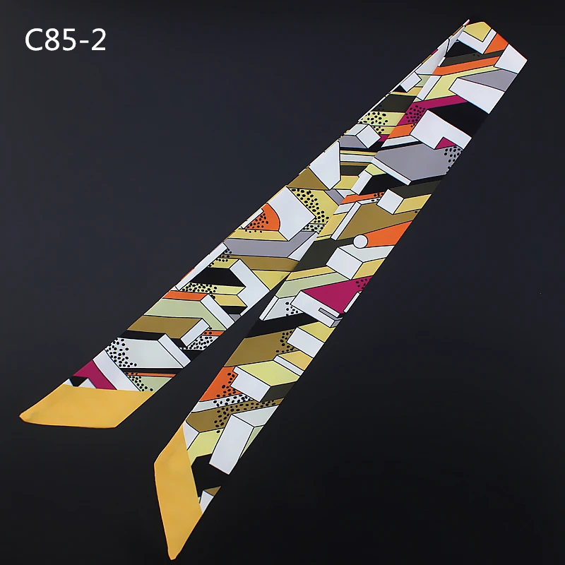 

95 см * 5 см квадратный маленький ремешок с принтом в повседневном стиле маленький шарф женский шелковый шарф повязка на голову длинные шарфы ...