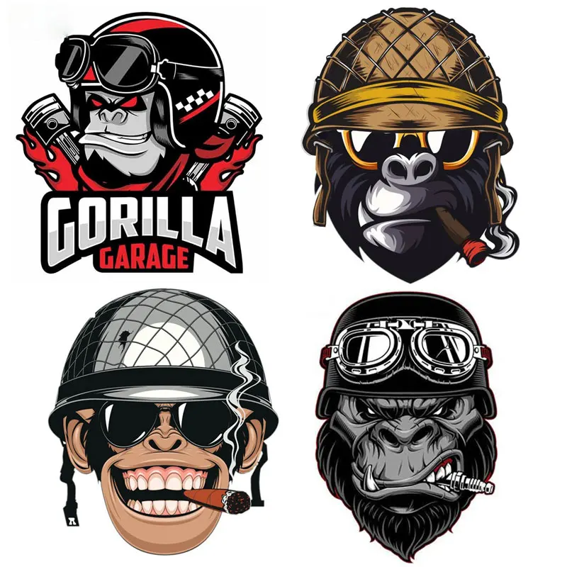 Garage Gorilla Car Sticker Monkey Smoke Cigar Vinyl Waterproof Motorcycle Refrigerator Helmet Laptop Skateboard Mug Decal