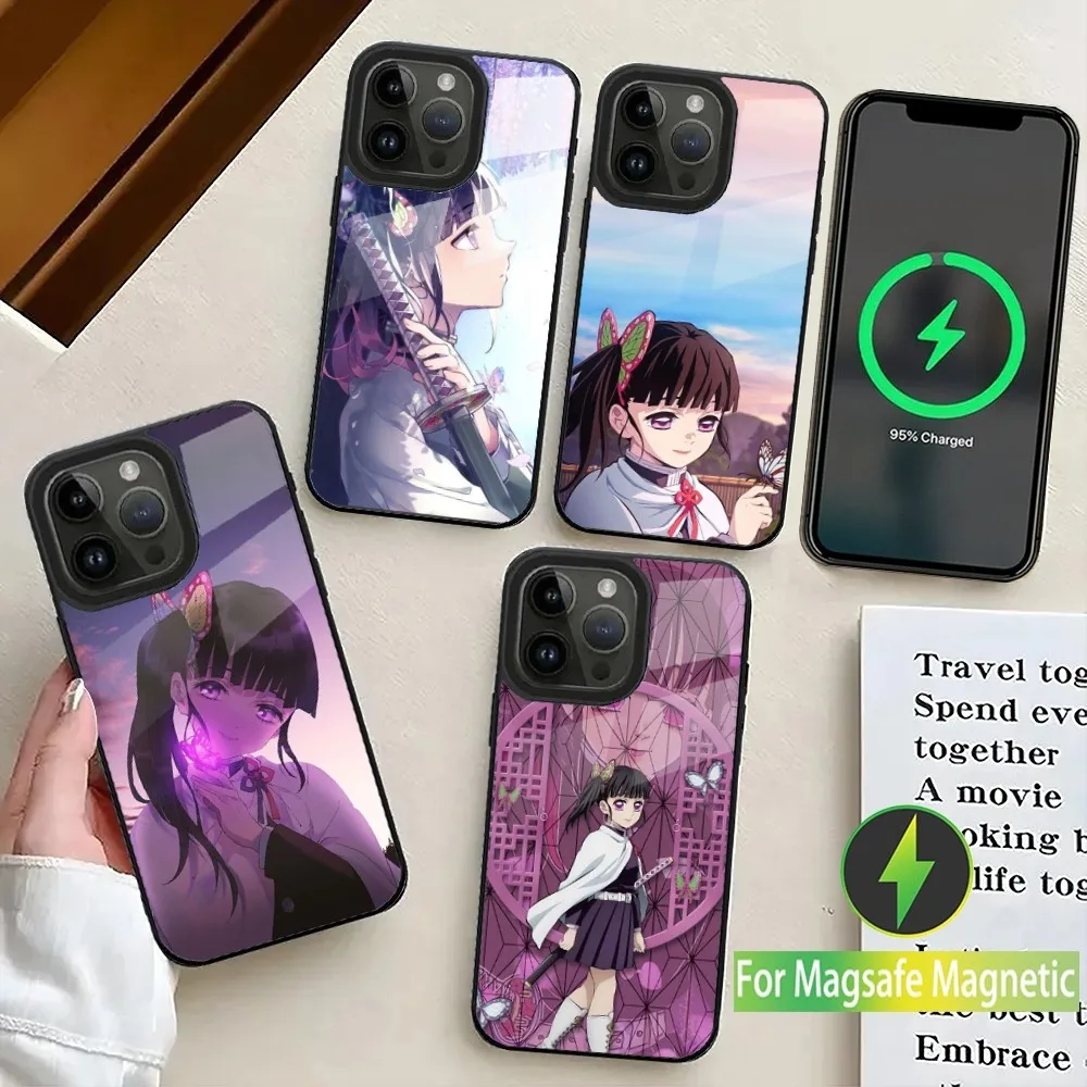 Чехол для телефона D-Demon S-Slayer Tsuyuri Kanao iPhone 16 15 14 13 12 11 Plus Pro Max Mini Magsafe с магнитной