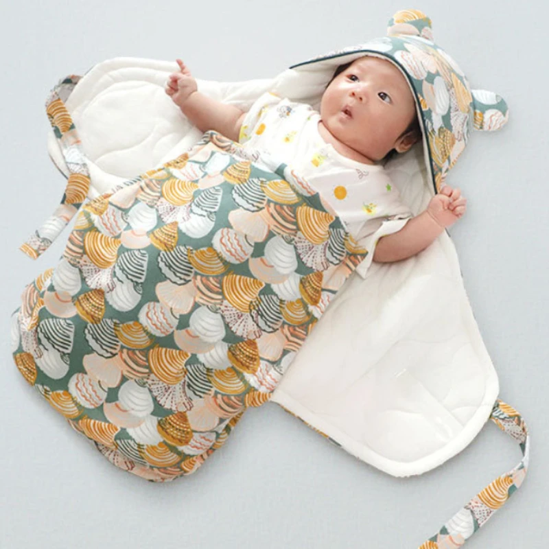 

Newborn Sleeping Bag Pure Cotton Thickened Infant Swaddle Anti-kick Is Anti-scared Baby Butterfly Quilt Sleepsack Babies Blanket