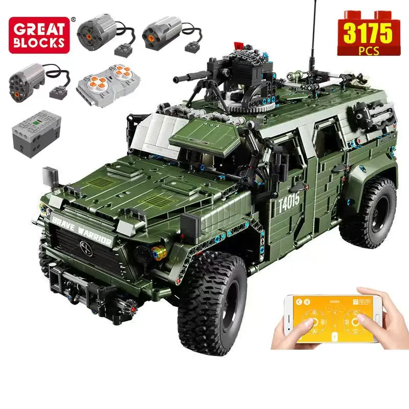 

Technical Car APP Remote Control T4015 Moter Power Warrior Off-Road Bricks Building Blocks Assembly Gift Toys For Kids Boys Moc