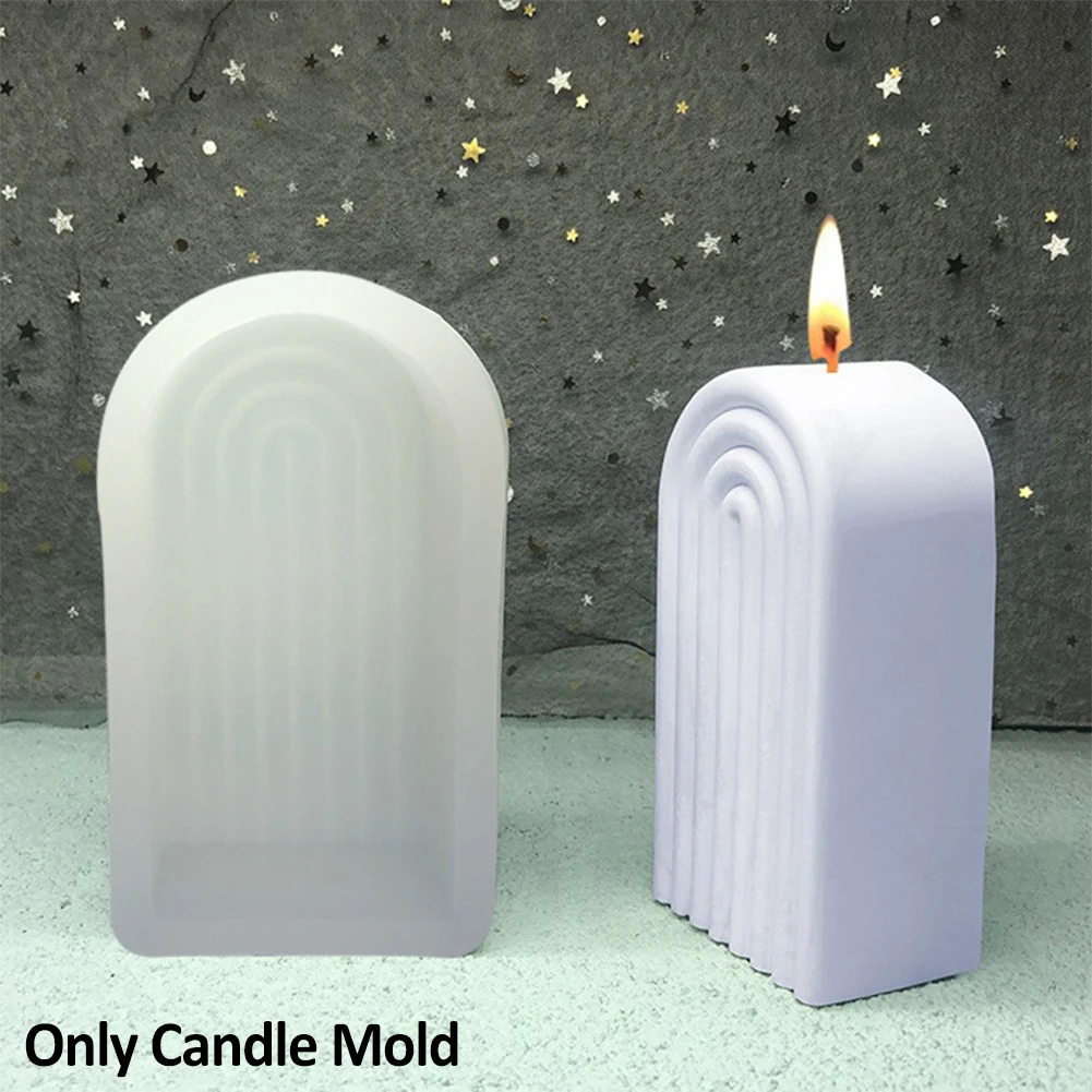 

3D Geometric Candle Mold White Temperature Resistant Handmade Candle Making Mold Non Stick Geometric Shaped Nordic Style Mold
