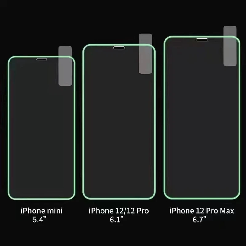 3PCS Luminous Tempered Glass For iPhone 14 13 12 11 Pro XS MAX XR Glowing Screen Protector For iPhone 11 12 13 14 Protector