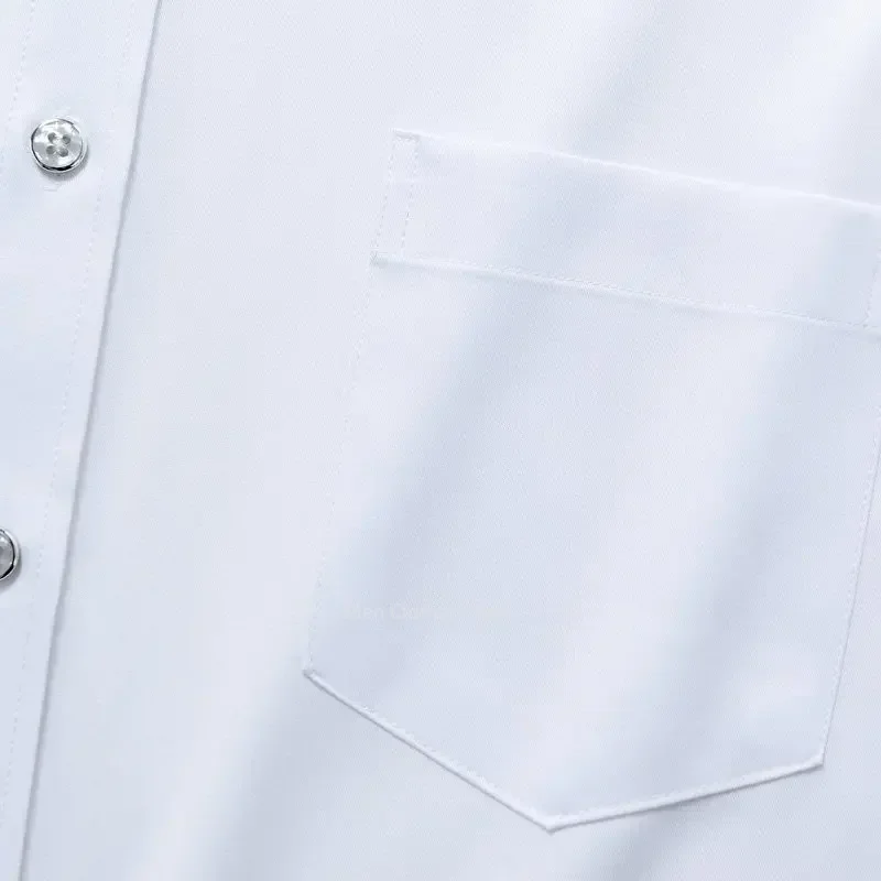 Мужская эластичная однотонная классическая рубашка против морщин с длинным