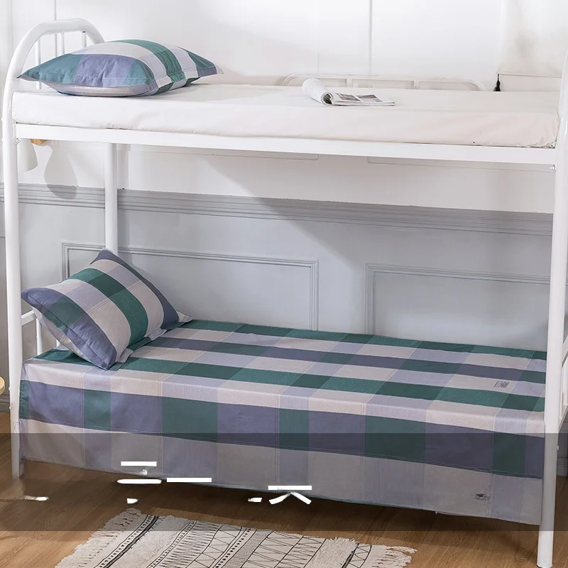 Bed Sheet Student Dormitory Single Pure Cotton Three-Piece Quilt Cover Bedroom Upper and Lower Bunk School ...