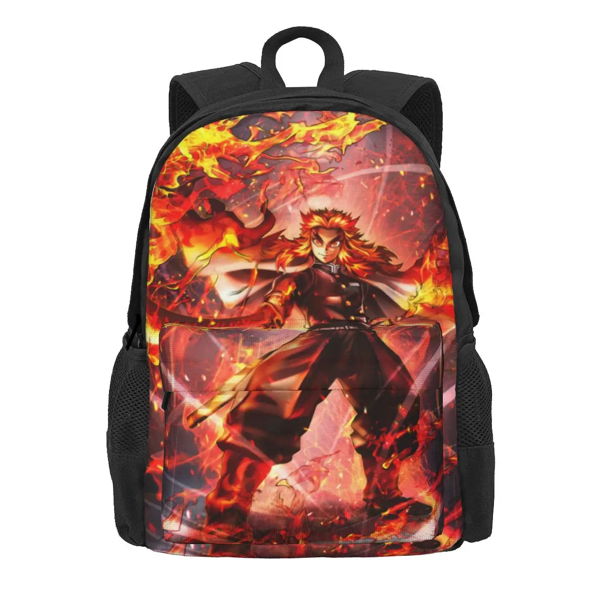 

Demon Slayer Backpack Rengoku Kyojuro Anime Outdoor Backpacks Women Colorful Print School Bags Novelty Rucksack